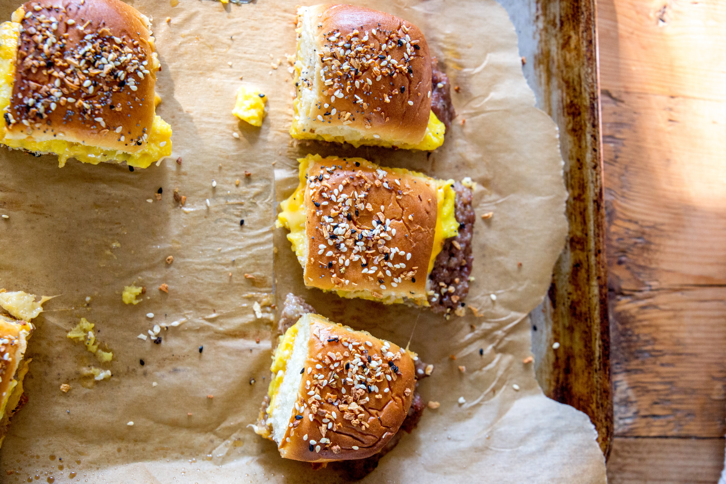Inside-Out Sausage and Egg Sandwiches - Skinny Southern Recipes